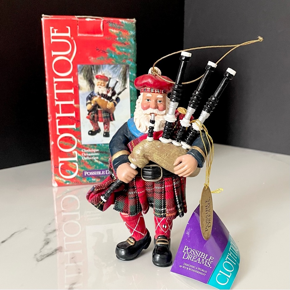 Scottish Santa Ornament - Clothtique Possible Dreams
